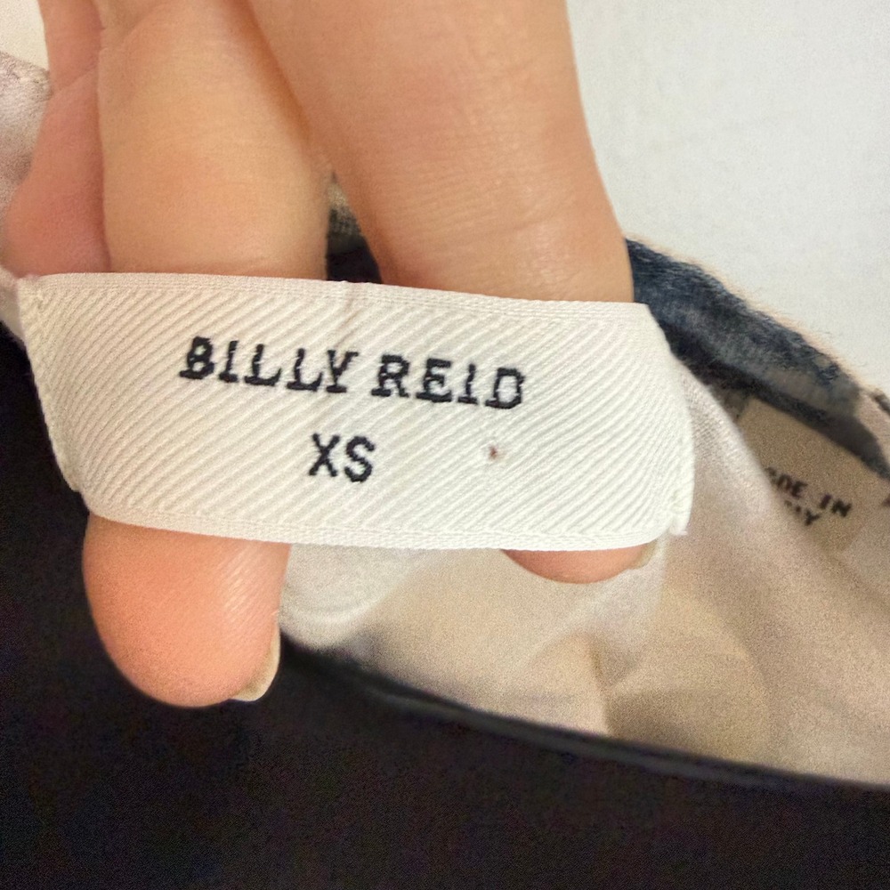 Billy Reid Women's Abstract Print Long Sleeve Button Front Top White Black XS - Picture 3 of 5